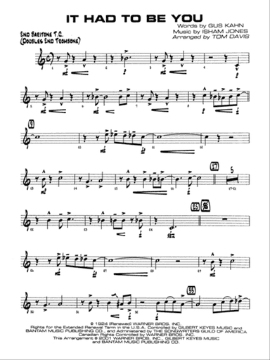 It Had to Be You: 2nd Baritone T.C.
