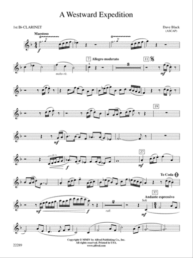 A Westward Expedition: 1st B-flat Clarinet