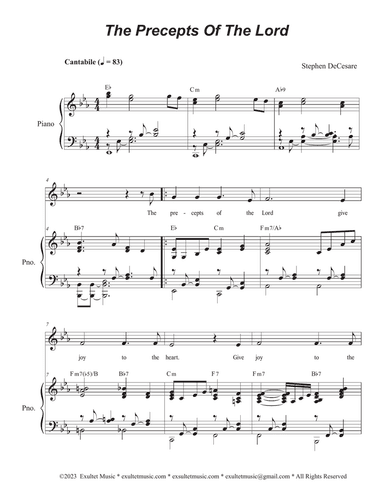 The Precepts Of The Lord (Unison choir)