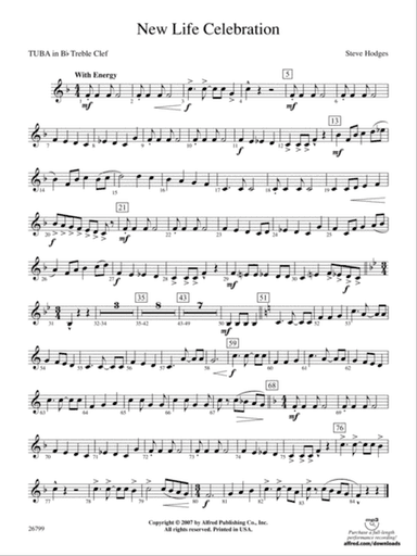 New Life Celebration: (wp) B-flat Tuba T.C.