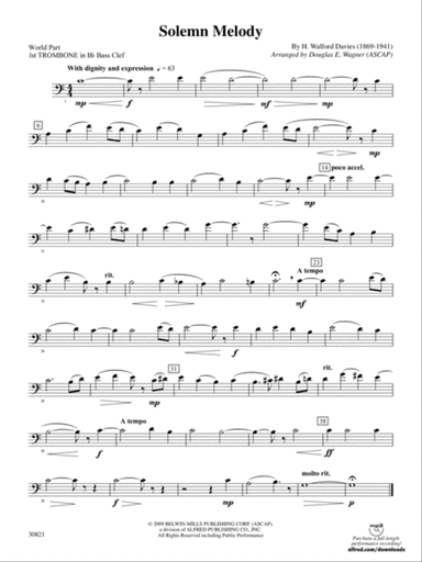 Solemn Melody: (wp) 1st B-flat Trombone B.C.