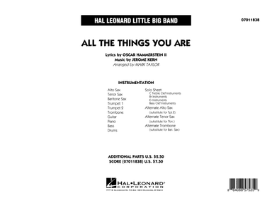 All The Things You Are - Conductor Score (Full Score)