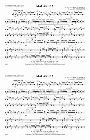 Macarena: Snare Drum/Bass Drum