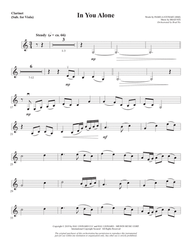 In You Alone - Clarinet (sub Viola)