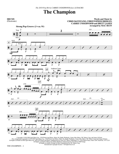 The Champion (feat. Ludacris) (arr. Mac Huff) - Drums