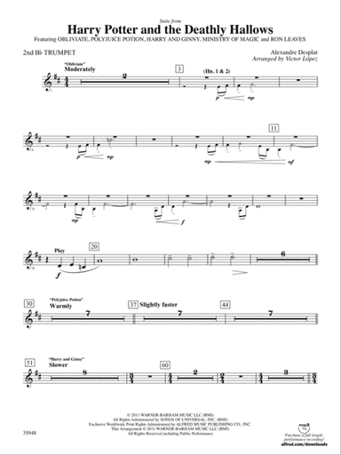 Harry Potter and the Deathly Hallows, Part 1, Suite from: 2nd B-flat Trumpet