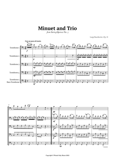 Minuet by Boccherini for Trombone Quintet