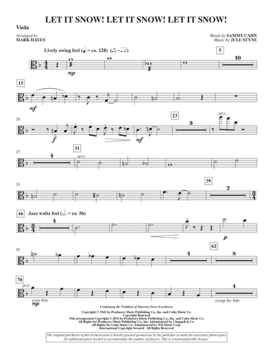 Let It Snow! Let It Snow! Let It Snow! (arr. Mark Hayes) - Viola