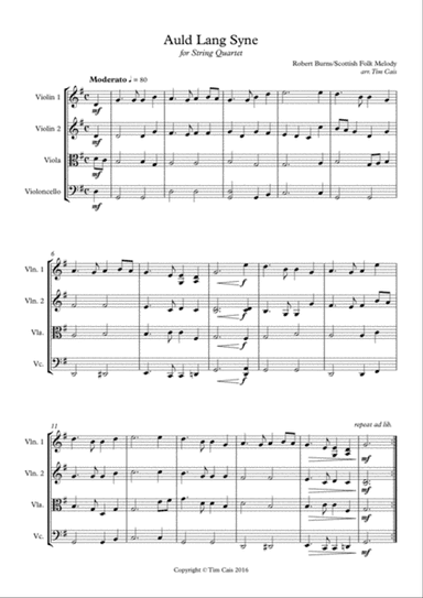 Auld Lang Syne - String Quartet