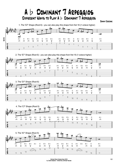 Ab Dominant 7 Arpeggios (5 Ways to Play)