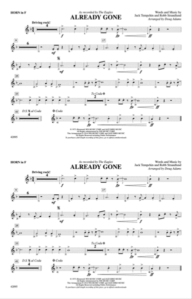 Already Gone: 1st F Horn