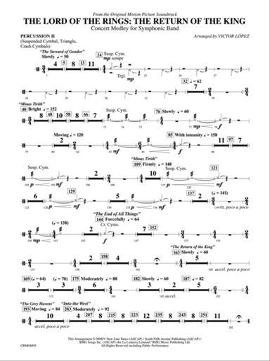 The Lord of the Rings: The Return of the King, Symphonic Suite from: 2nd Percussion