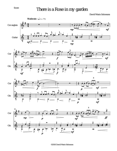 There is a Rose in my Garden for cor anglais and guitar