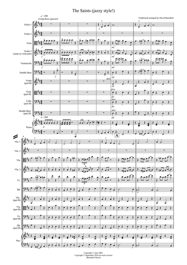 The Saints (jazzy style!) for Beginner and Advanced String Orchestra
