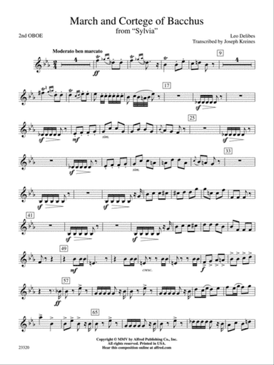 March and Cortege of Bacchus: 2nd Oboe