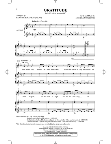 Gratitude (arr. Heather Sorenson)