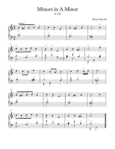 Minuet in A minor Z.649