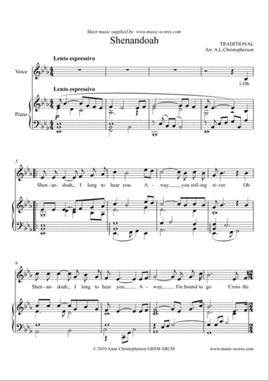 Shenandoah - Voice and Piano