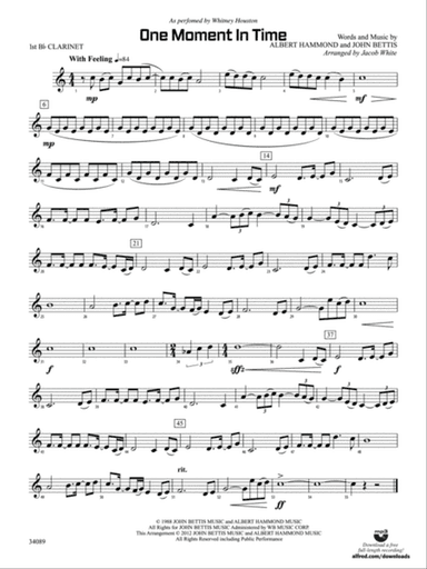 One Moment in Time: 1st B-flat Clarinet