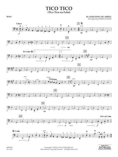 Tico Tico (Tico Tico No Fubá) (arr. James Kazik) - Bass