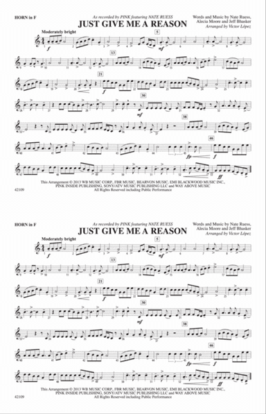 Just Give Me a Reason: 1st F Horn