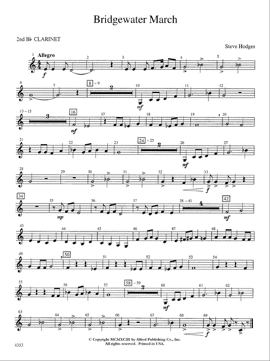 Bridgewater March: 2nd B-flat Clarinet