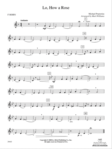 Lo, How a Rose: 1st F Horn
