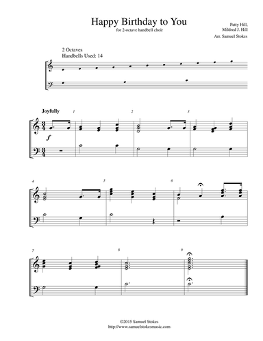 Happy Birthday to You - for 2-octave handbell choir
