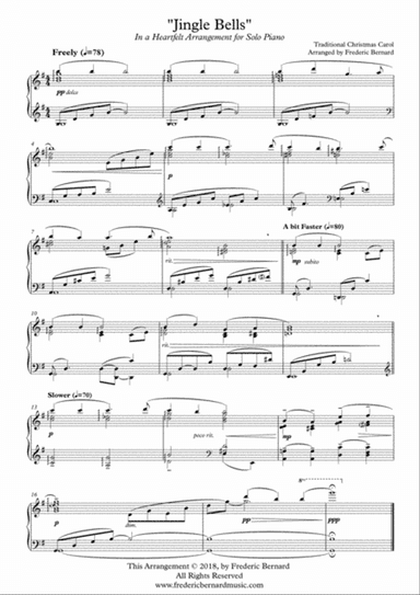 Jingle Bells - Soft Piano Version (Easy Christmas Arrangement)
