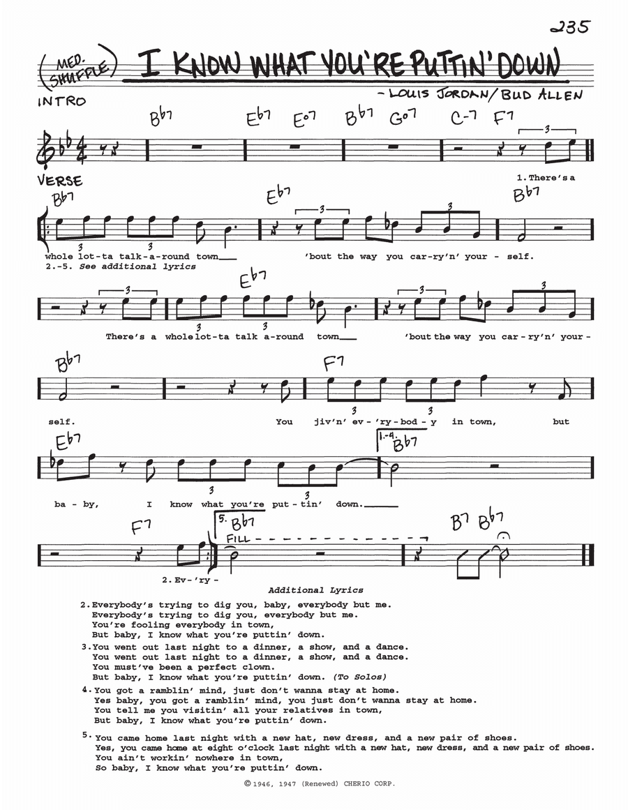 I Know What You're Puttin' Down