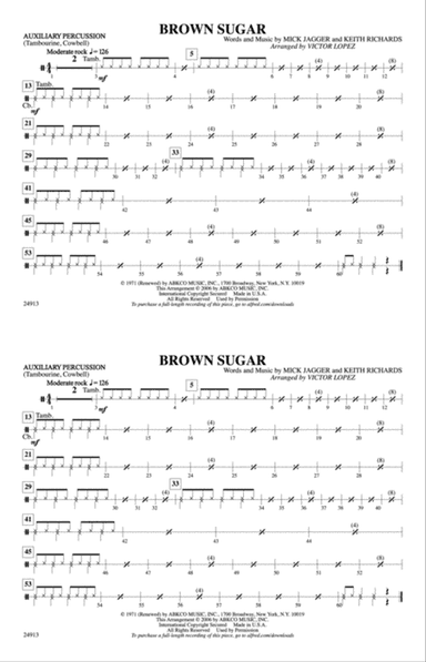 Brown Sugar: Auxiliary Percussion