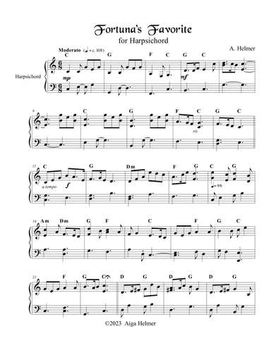 Fortuna's Favorite for Harpsichord