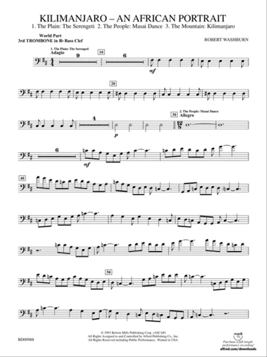 Kilimanjaro: (wp) 3rd B-flat Trombone B.C.