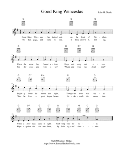 Good King Wenceslas - lead sheet in G major