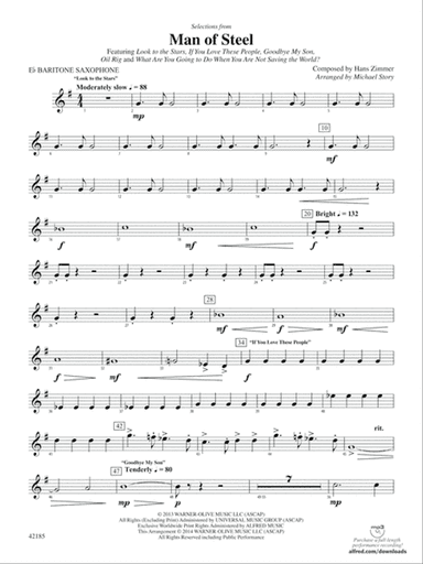 Man of Steel, Selections from: E-flat Baritone Saxophone