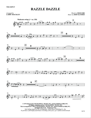 Razzle Dazzle (from the musical Chicago): 1st B-flat Trumpet