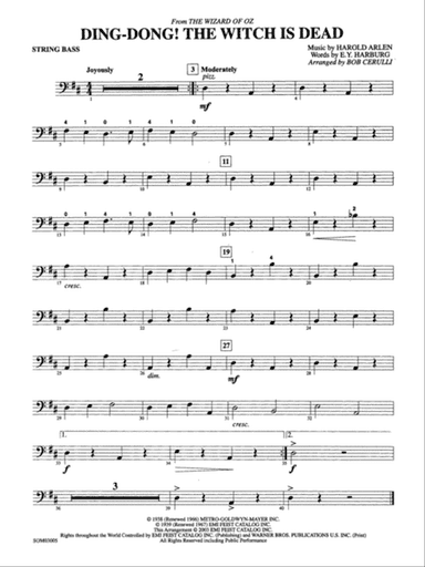 Ding Dong! The Witch Is Dead (from The Wizard of Oz): String Bass