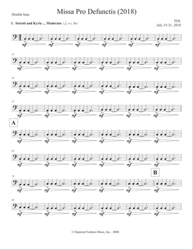 Missa Pro Defunctis (2018) double bass part