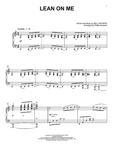 Lean On Me (arr. Phillip Keveren)