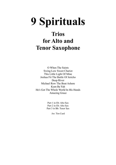 9 Spirituals, Trios For Alto, Alto And Tenor Saxophone