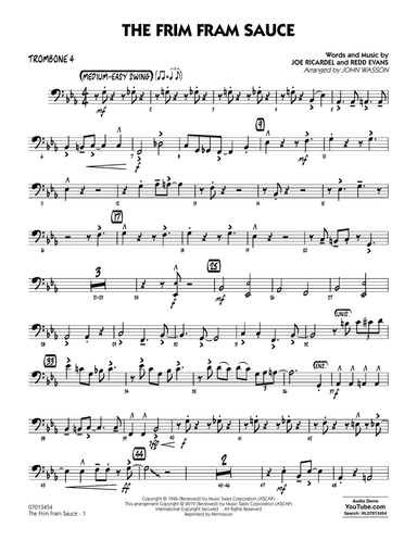 The Frim Fram Sauce (arr. John Wasson) - Trombone 4