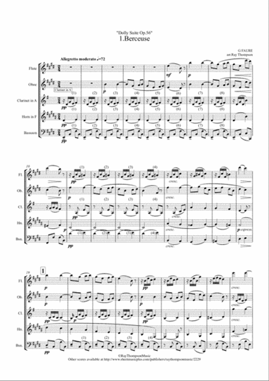 Fauré: Dolly Suite Op.56 Complete - wind quintet