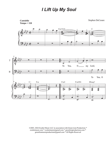 I Lift Up My Soul (2-part choir - (TB)