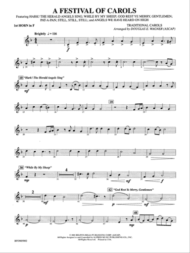 A Festival of Carols: 1st F Horn