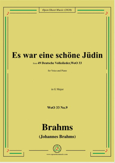 Brahms-Es war eine schöne Jüdin,WoO 33 No.9,in G Major,for Voice&Piano