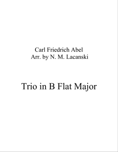 Trio in B Flat Major Movement 1