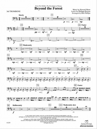 Beyond the Forest (from The Hobbit: The Desolation of Smaug): 3rd Trombone