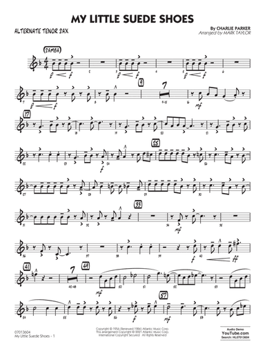 My Little Suede Shoes (arr. Mark Taylor) - Alternate Tenor Sax
