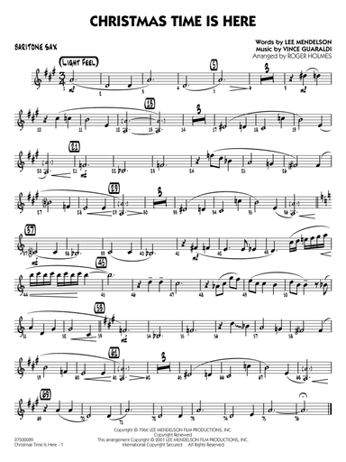 Christmas Time Is Here (arr. Roger Holmes) - Baritone Sax