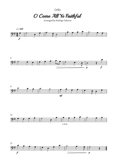 O Come All Ye Faithful (for cello solo)